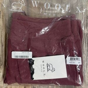 NWT Woolx Maisey Ribbed Wool Travel Shorts in Powdered Rose Sz. S